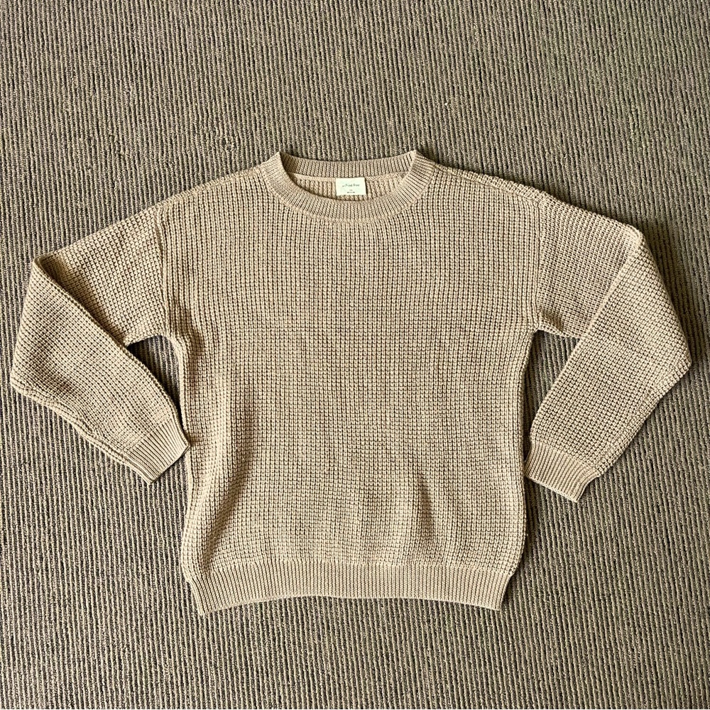 Aritzia Wilfred Free Isabelli Sweater in Camel size 2XS 100% merino wool